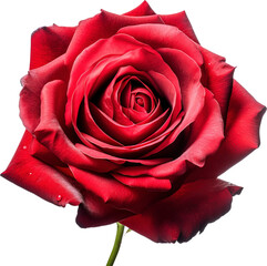 Red rose isolated on transparent background. PNG
