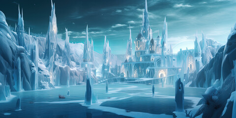 Illustration Amazing fairytale ice castle