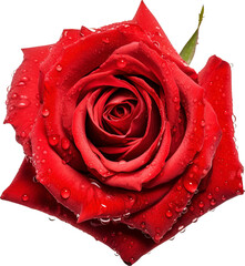 Red rose isolated on transparent background. PNG