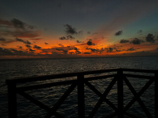 Fototapeta na wymiar Sunset in Koodoo island, Maldives