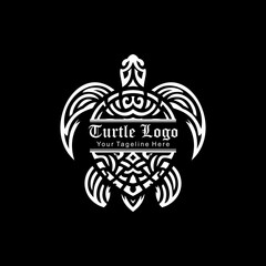 turtle logo design with a batik theme combined with writing