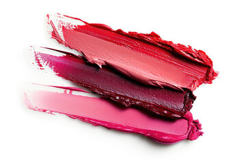 Vibrant Lipstick Swatches Captured In A Closeup Shot On A Clean White Background