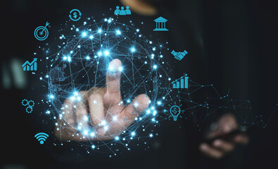 Business technology digital network connection  online business