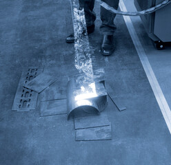 Laser metal cleaning. Metal cleaning with laser from rust. New modern innovative technologies....