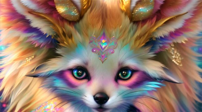 かわいいカラフルな魔法の動物フェネック