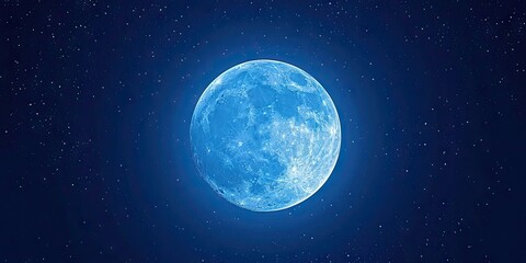 Fototapeta premium Moonlit Stunning view of night sky featuring luminous full moon glowing stars and space elements eliciting sense of astronomical wonder