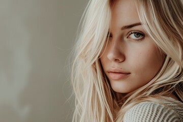 Blonde woman with elegant simplicity