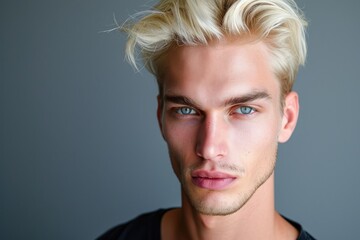 Captivating blonde man with magnetic features