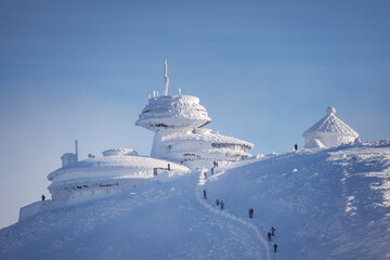 A beautiful winter in the Karkonosze Mountains, heavy snowfall created an amazing climate in the...