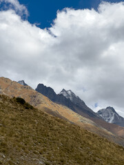 landscape with sky , clouds and mountains
