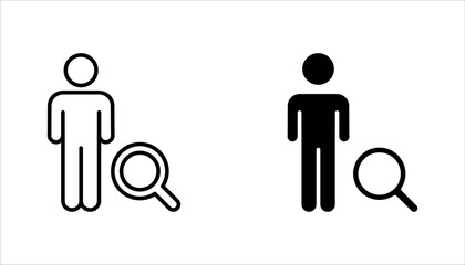 Search job vacancy icon set, Find people employer business concept. vector illustration on white isolated background.