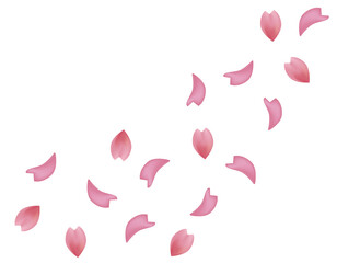 ピンクの桜のイラスト　桜の花びらのイラスト
