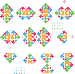 Colorful Puzzle Abstract conceptual background with incomplete jigsaw puzzle , vector , illustration