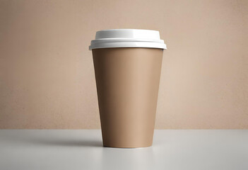 cup of coffee on wooden table, Paper coffee cup mockup with blank space and isolated background, v2