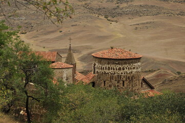 Klasztor w skale, pustynia, step, Gruzja, Davit Gareja, Udabno