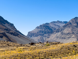 LAndscape of the mountains of Spiti Valley in Himachal PRadesh