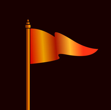 Orange flag vector icon. Bhagwa Hindu zenda vector.