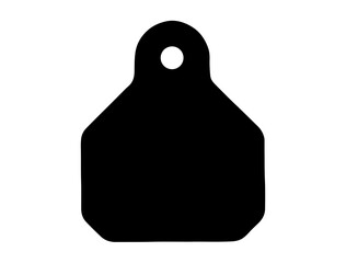 Steer Ear Tag silhouette vector art white background