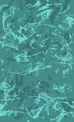 Turquoise grunge style background. Vector texture of paint, streaks, blotches
