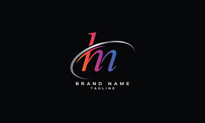 MH, HM, Abstract initial monogram letter alphabet logo design