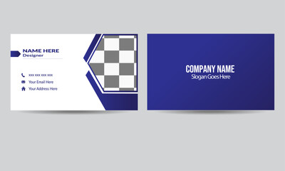Gradient blue color business card design for company , corporate , business , design farm , businessman as well as introduction way with simple background .