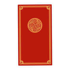 Red envelope, traditional Vietnamese New Year gift for kids illustration. Hand drawn cartoon vector illustration. Flat style design. Tet celebration symbol. Holiday card, poster, banner element