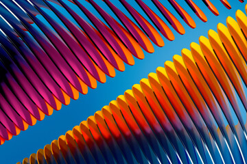 3D Render of an Abstract background. Rainbow modern shape of glass. Digital art for wallpapers, covers or banners.