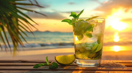 Klassischer Mojito am Strand
