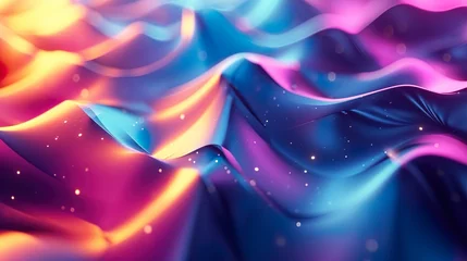 Foto op Canvas Fondo abstracto 3d con ondas coloridas. Generado por IA. © Cris.lo Studio