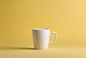 cup of coffee, paper coffee cup mockup with blank space and isolated yellow background, v2
