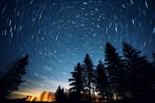 photo of A time-lapse of stars moving across the night sky. Generative AI