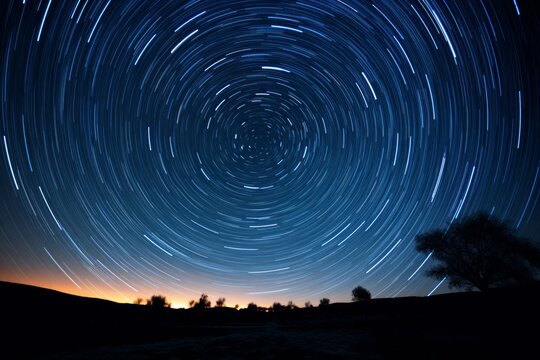 photo of A time-lapse of stars moving across the night sky. Generative AI