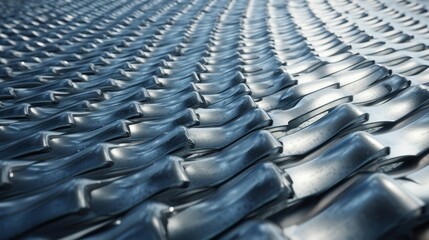 Fototapeta premium A metallic roof tile field viewed in perspective.Generative AI