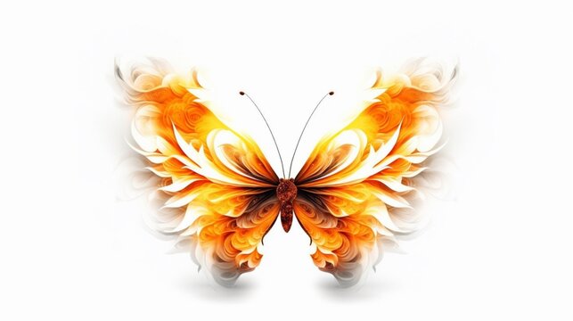 Abstract conceptual design a fiery butterfly shape.Generative AI
