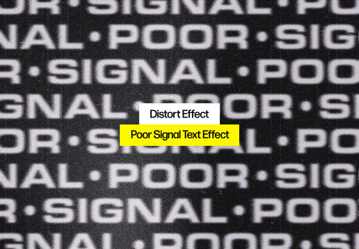 Poor Signal Text Effect Mockup