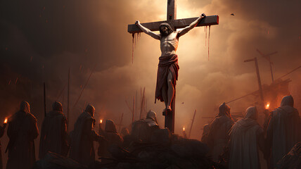 The crucifixion of Jesus Christ is our Easter. - obrazy, fototapety, plakaty