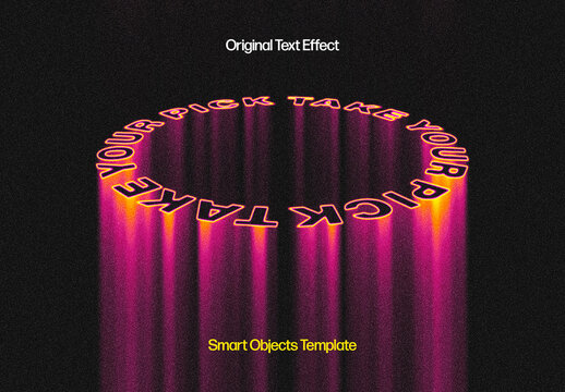 Round Melting Text Effect Mockup