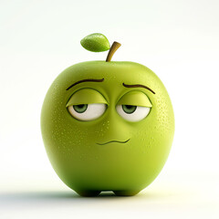 green apple 3D character