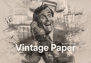 Vintage Paper Photo Effect Mockup