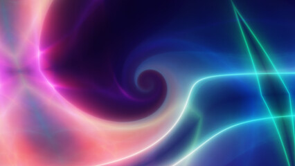 Obraz premium background neon line wave illustration