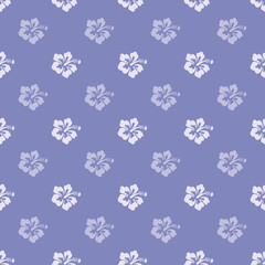 Blue Hawaiian Flowers Aloha Seamless Background Pattern