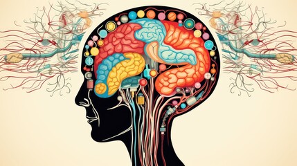 brain anatomy - obrazy, fototapety, plakaty