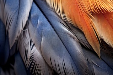 Photo of the fine textures of a feather in your frame. Generative AI