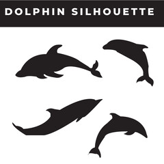 Obraz na płótnie Canvas Dolphin silhouette collection vector design