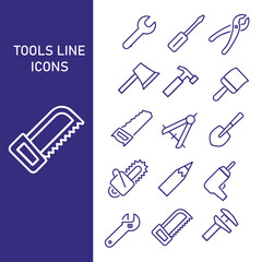 repair tools line vector icon set , tools icon vector design