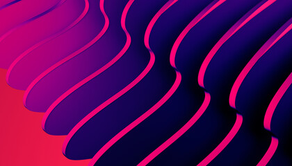 3D Render of an Abstract background. Modern shape of  purple and pink glass. Digital art for wallpapers, covers or banners.