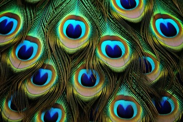 photo of The intricate patterns and colors of a peacock's feathers. Generative AI