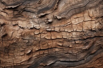 Photo of the textures of a piece of tree bark. Generative AI