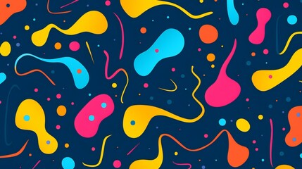 Fun Colorful Line Doodle Seamless Pattern

