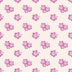 Pink Hawaiian Flowers Aloha Seamless Background Pattern